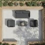 4 Seater Charcoal Rope Detail Sofa and Armchair Set with Coffee Table