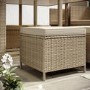8 Seater Beige Rattan Cube Garden Dining Set with Matching Parasol