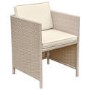 8 Seater Beige Rattan Cube Garden Dining Set with Matching Parasol