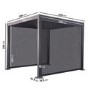 3 x 3m Heavy Duty Aluminium Charcoal Louvred Pergola & 2 Textilene Side Panels
