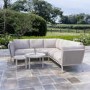 5 Seater Beige Rope Garden Corner Sofa Set with Nesting Tables