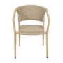 6 Seater Wood Effect Garden Dining Set with Rattan Chairs