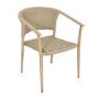 6 Seater Wood Effect Garden Dining Set with Rattan Chairs