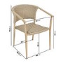 6 Seater Wood Effect Garden Dining Set with Rattan Chairs