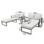 4 Seater Green Modular Stackable Garden Sofa with Waterproof Cover