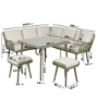 7 Seater Green Rope Effect Garden Corner Sofa & Dining Table Set