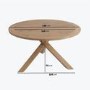 4 Seater Real Teak Round Garden Dining Set with Beige Rope Chairs