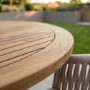 4 Seater Real Teak Round Garden Dining Set with Beige Rope Chairs