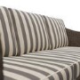 5 Seater Brown Rattan Garden Sofa Set with Striped Cushions & Coffee Table