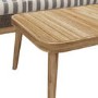 5 Seater Brown Rattan Garden Sofa Set with Striped Cushions & Coffee Table