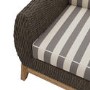 5 Seater Brown Rattan Garden Sofa Set with Striped Cushions & Coffee Table