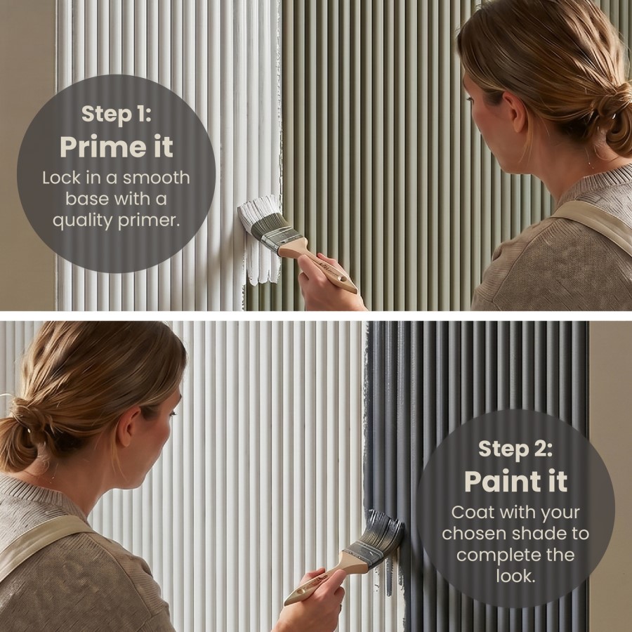 ONLY OPENED - Paintable Fluted Wall Panel - 240cm x 60cm - Delamere