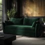 3 Seater Pull-Out Sofa Bed with Storage in Green Velvet - Gaia