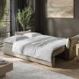 3 Seater Pull-Out Sofa Bed with Storage in Beige Velvet - Gaia