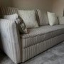 3 Seater Pull-Out Sofa Bed with Storage in Beige Striped Chenille - Gaia