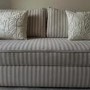 3 Seater Pull-Out Sofa Bed with Storage in Beige Striped Chenille - Gaia