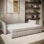 3 Seater Pull-Out Sofa Bed with Storage in Beige Striped Chenille - Gaia