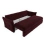 3 Seater Pull-Out Sofa Bed with Storage in Burgundy Velvet - Gaia