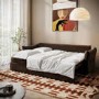 3 Seater Pull-Out Sofa Bed with Storage in Chocolate Brown Velvet - Gaia