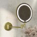 Round Brass Magnifying Makeup Bathroom Mirror with Lights 200mm - Gemini