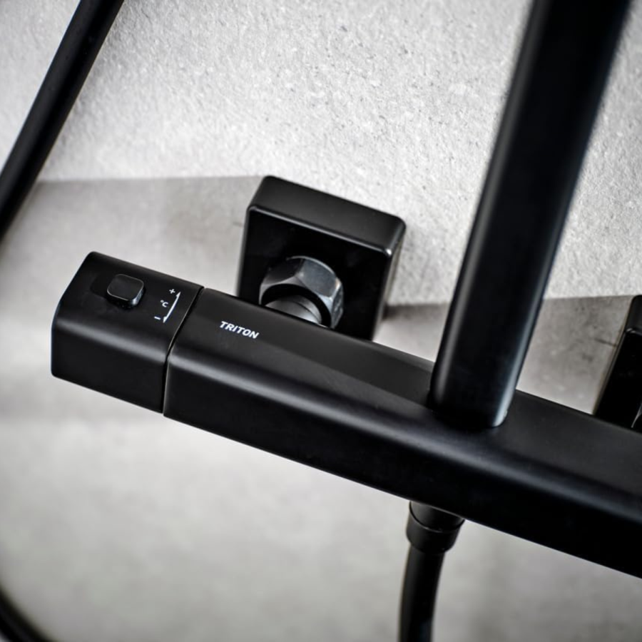 Triton Velino Mixer Shower with Cool Touch Bar Diverter - Black