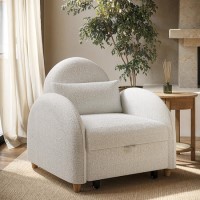 ONLY OPENED - Beige Boucle Chair Bed - Gene 