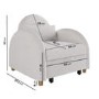 Pull-Out Single Chair Bed in Beige Boucle - Gene