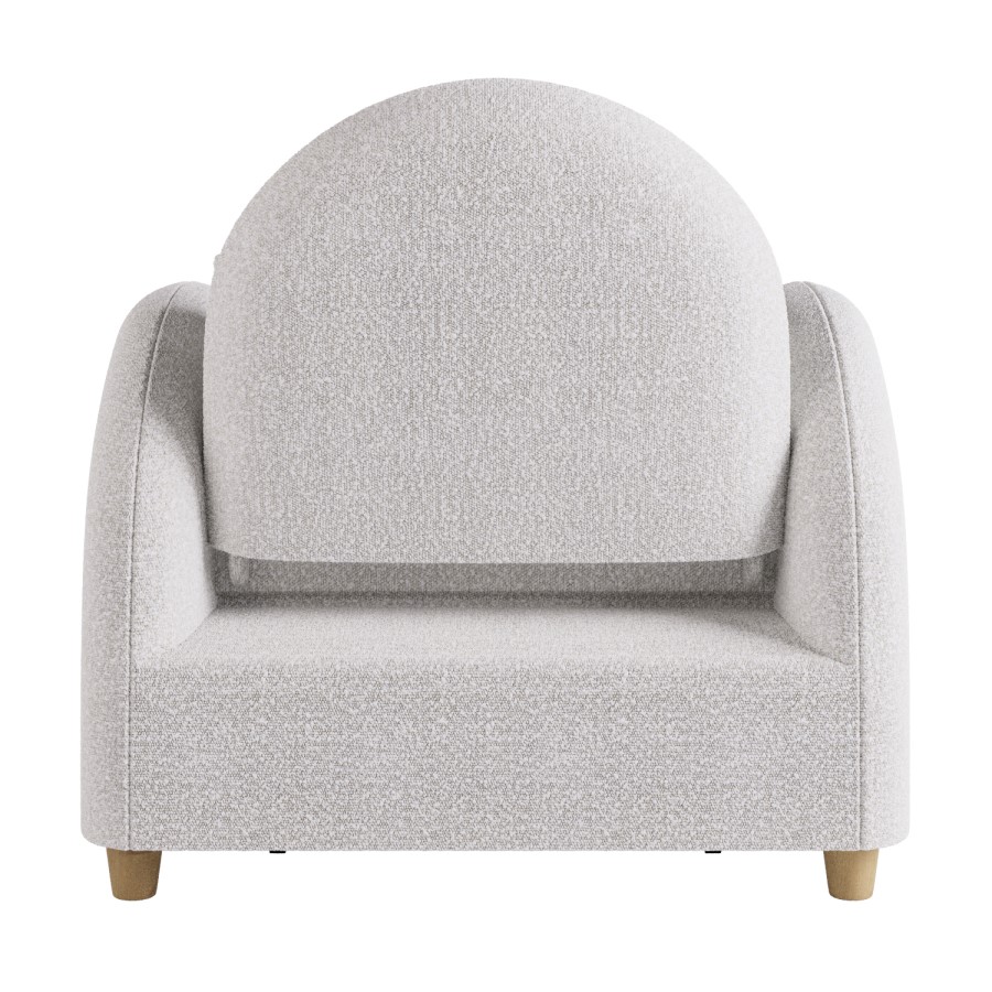 Pull-Out Single Chair Bed in Beige Boucle - Gene