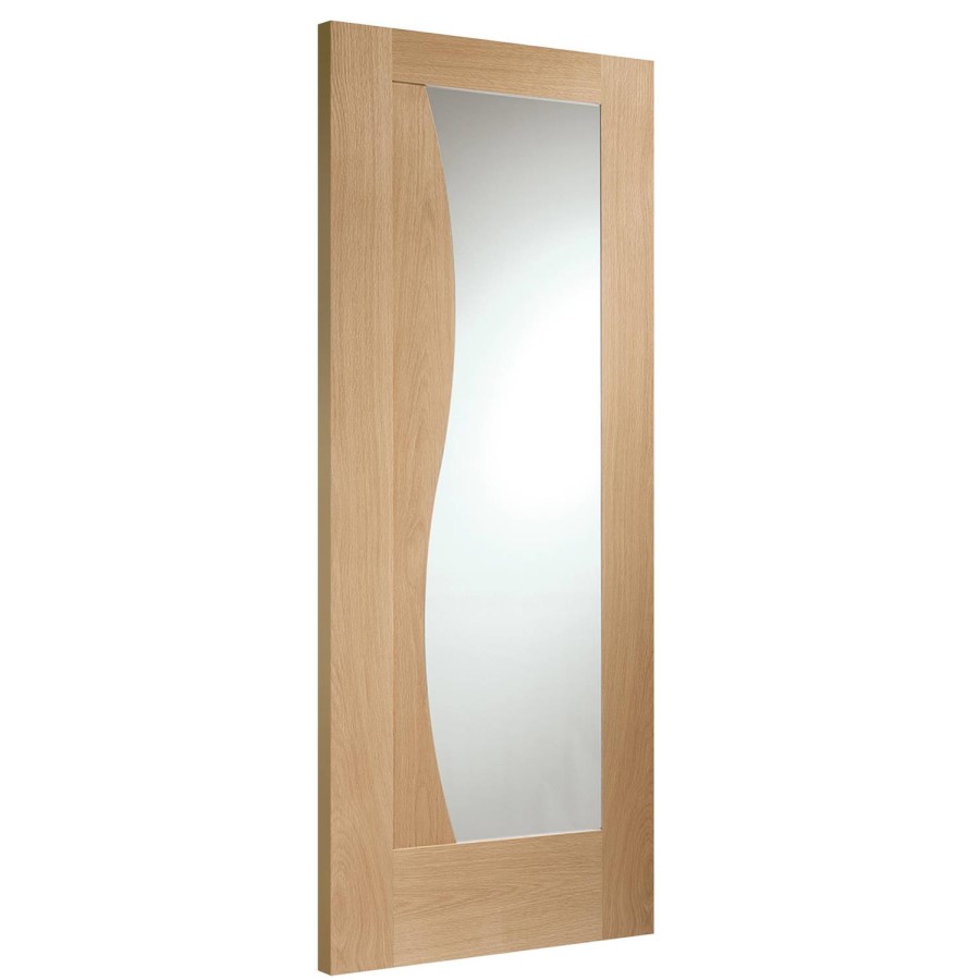 Internal Oak Fully-Glazed Door with Clear Glass - Unfinished - 1981 x 686 x 35mm - Emilia Essential - XL Joinery