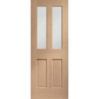 Internal Oak FD30 Fire Door with Clear Glass - Pre-Finished - 1981 x 762 x 44mm - Victoria - XL Joinery