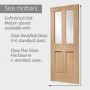 Internal Oak Glazed Victorian 4-Panel Door with Clear Bevelled Glass - Unfinished - 1981 x 686 x 35mm - Victoria - XL Joinery