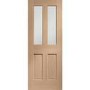 Internal Oak Glazed Victorian 4-Panel Door with Clear Bevelled Glass - Unfinished - 1981 x 686 x 35mm - Victoria - XL Joinery