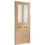 Internal Oak Glazed Victorian 4-Panel Door with Clear Bevelled Glass - Unfinished - 1981 x 686 x 35mm - Victoria - XL Joinery