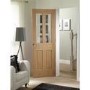 Internal Oak Glazed Victorian 4-Panel Door with Clear Bevelled Glass - Unfinished - 1981 x 686 x 35mm - Victoria - XL Joinery