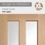 Internal Oak Glazed Victorian 4-Panel Door with Clear Bevelled Glass - Unfinished - 2040 x 826 x 40mm - Victoria - XL Joinery