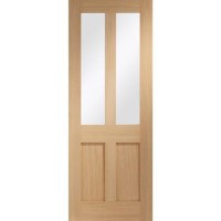 Internal Oak Malton Shaker Door with Clear Glass - Pre-Finished - 1981 x 762 x 35mm - Victoria - XL Joinery
