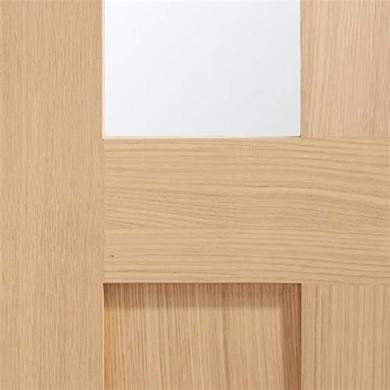 Internal Oak Malton Shaker Door with Clear Glass - Pre-Finished - 1981 x 762 x 35mm - Victoria - XL Joinery