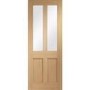 Internal Oak Glazed Victorian 4-Panel Shaker Door with Clear Glass - Unfinished - 2040 x 726 x 40mm - Victoria - XL Joinery
