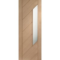 Internal Oak Glazed 1-Light Door with Frosted Glass - Unfinished - 1981 x 686 x 35mm - Monza - XL Joinery