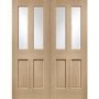 Internal Oak Glazed Victorian 4-Panel Rebated French Doors with Clear Bevelled Glass - Unfinished - 1981 x 1372 x 40mm - Victoria - XL Joinery