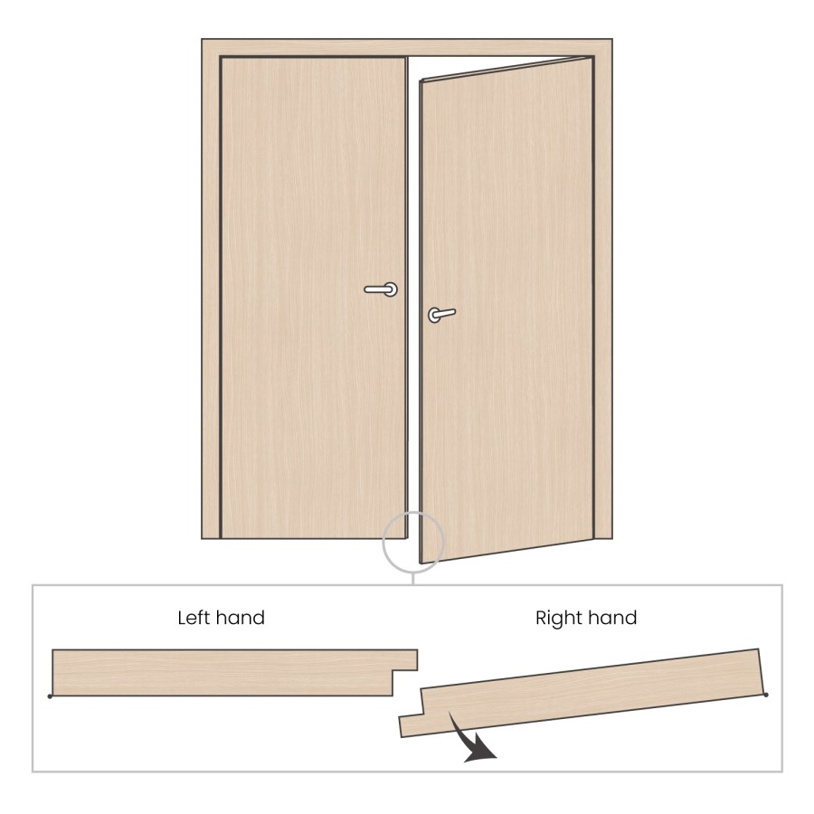 Internal Oak Fully-Glazed Rebated French Doors with Clear Glass - Unfinished - 1981 x 1372 x 40mm - Palermo - XL Joinery