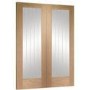 Internal Oak Fully-Glazed Cottage Rebated French Doors with Clear Etched Glass - Unfinished - 1981 x 1372 x 40mm - Suffolk - XL Joinery