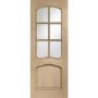 Internal Oak Half-Glazed Door with Clear Bevelled Glass - Unfinished - 2040 x 826 x 40mm - Riviera - XL Joinery