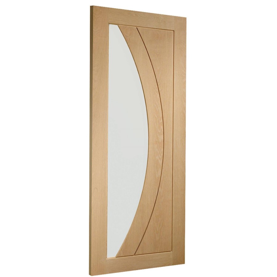 Internal Oak Glazed FD30 Fire Door with Clear Glass - Unfinished - 1981 x 838 x 44mm - Salerno - XL Joinery