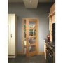 Internal Oak Glazed 4-Panel Shaker FD30 Fire Door with Clear Glass - Unfinished - 1981 x 686 x 44mm - 4 Light - XL Joinery