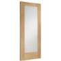 Internal Oak FD30 Fire Door with Clear Glass - Pre-Finished - 1981 x 686 x 44mm - Pattern 10 - XL Joinery