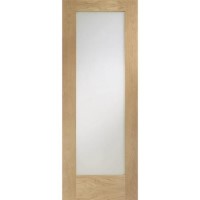 Internal Oak Fully-Glazed Door with Clear Glass - Unfinished - 2032 x 813 x 35mm - Pattern 10 - XL Joinery