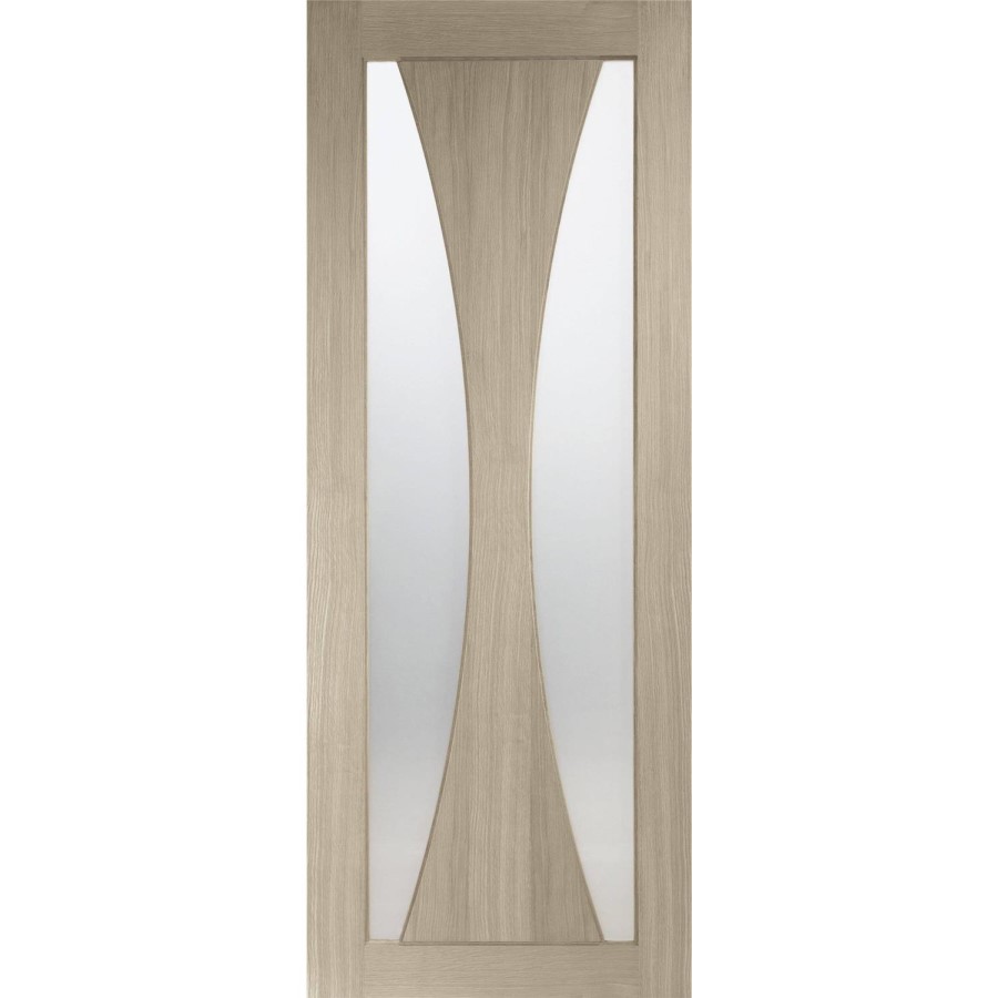 Internal Oak Glazed Door with Frosted Glass - Unfinished - 1981 x 838 x 35mm - Verona - XL Joinery