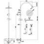 Brass Thermostatic Mixer Shower Set with Rainfall-Style Curved Arm Hand Shower with Slide Rail Kit - Grace