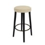 Beige Upholstered Kitchen Counter Bar Stool with Black Legs - Gatsby